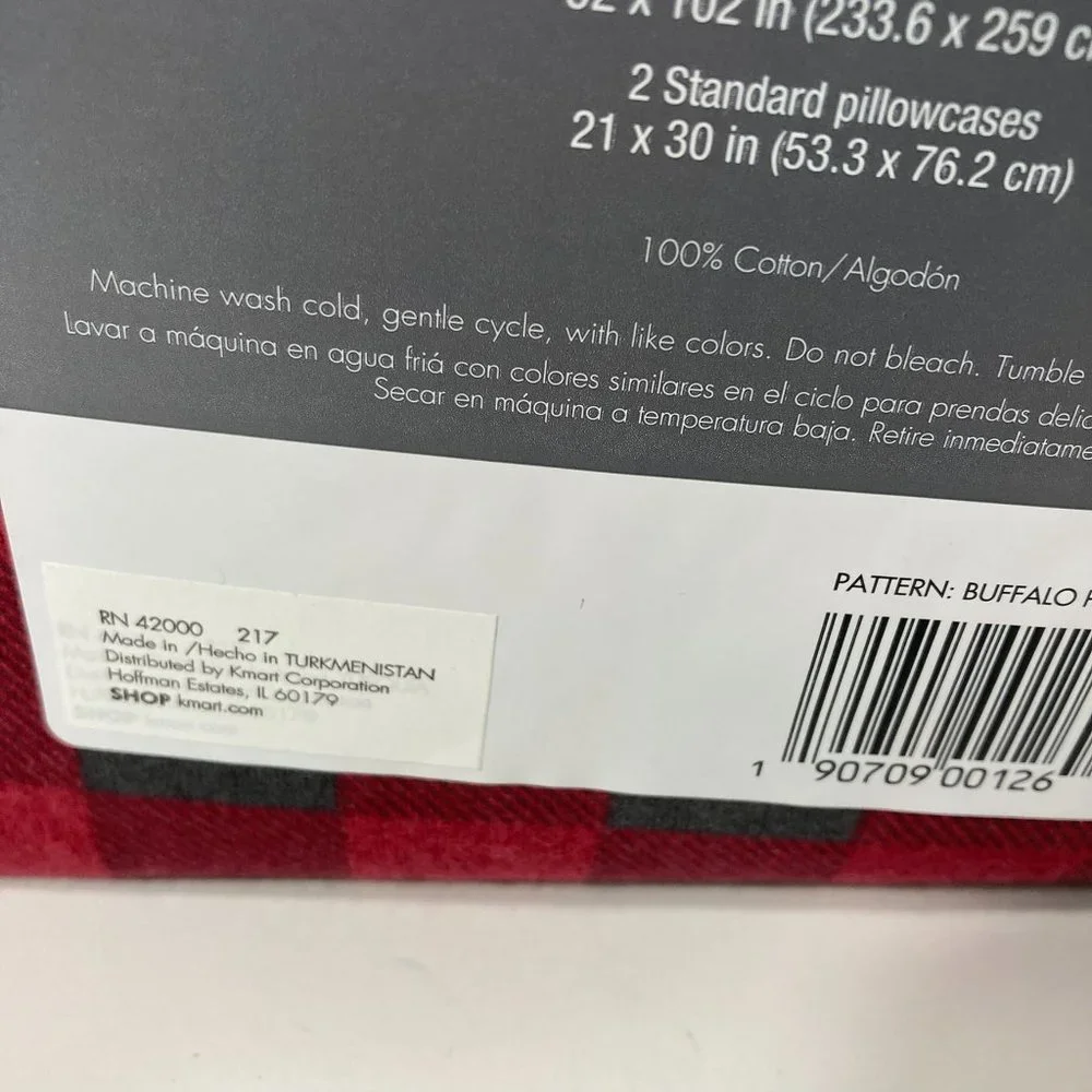 Red Plaid Queen Sheet Set Flannel